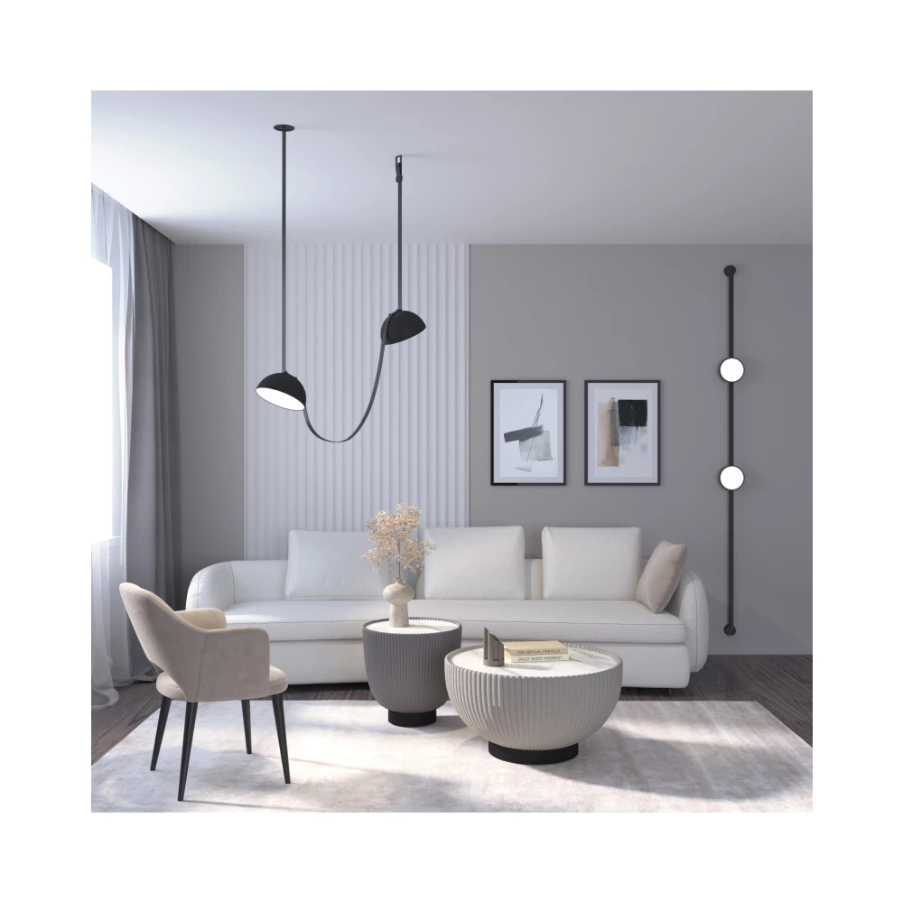 DK5561-BK Cветильник для трека-ремня Belty серия Flow со светодиодом D220H117мм 48V DC 24W RA90 120 3000K IP20 черный алюминий - Viokon.com