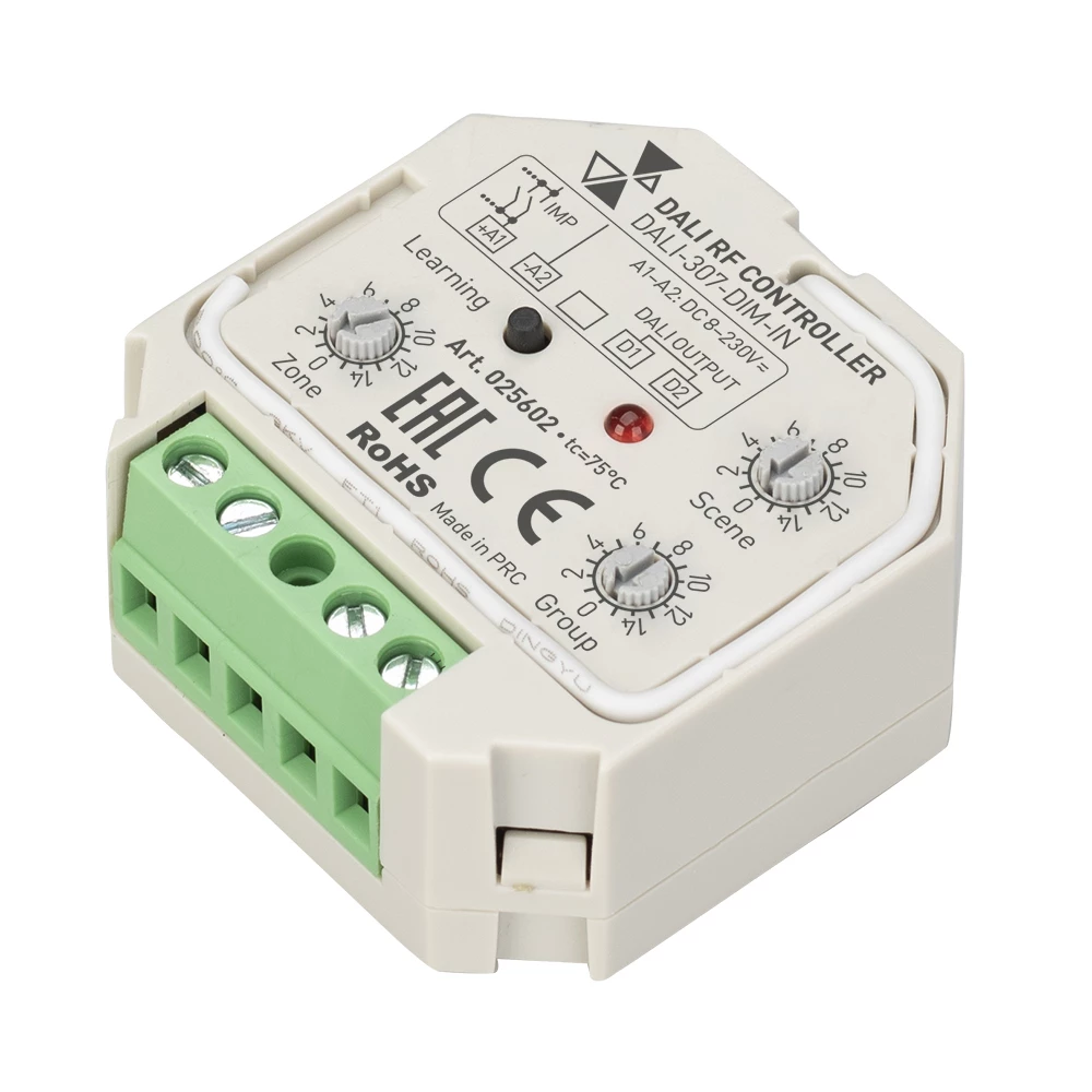 INTELLIGENT ARLIGHT Конвертер RF-сигнала DALI-307-DIM-IN (DALI-BUS, RF, PUSH) (IARL, Пластик) 025602 - Viokon.com
