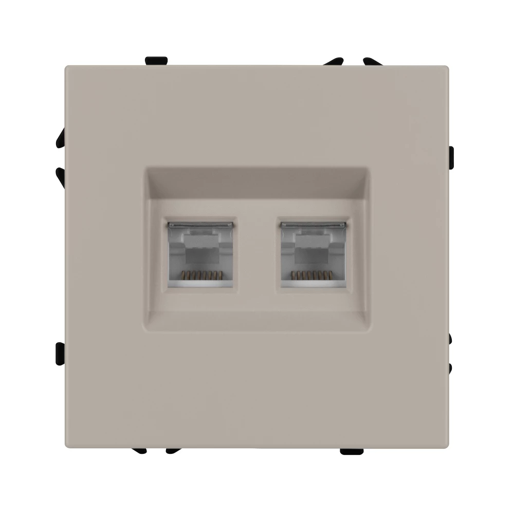 Механизм сдвоенной компьютерной розетки SCT-NOBE-MPC2-SFPL-CA (RJ-45, CAT6) (Arlight, Кашемир) 059450 - Viokon.com