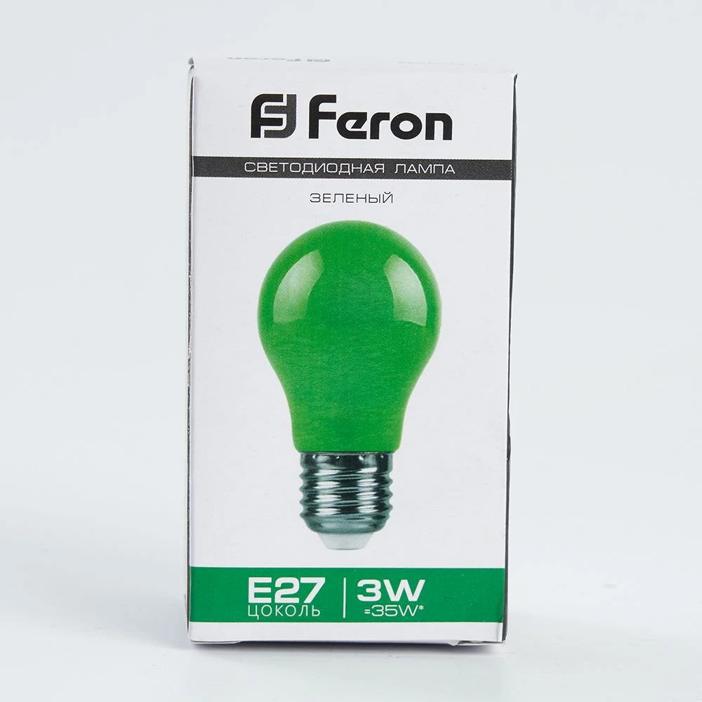 Лампа светодиодная Feron LB-375 E27 3W матовая 230V зеленая (25922) - Viokon.com
