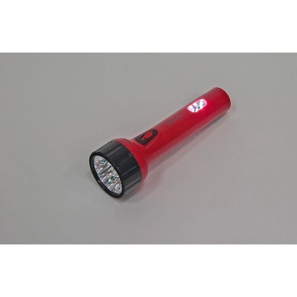 Фонарь аккумуляторный ручной 9+3LED 0,7W со встроенной вилкой для зарядки, красный, TL042 (12957) - Viokon.com