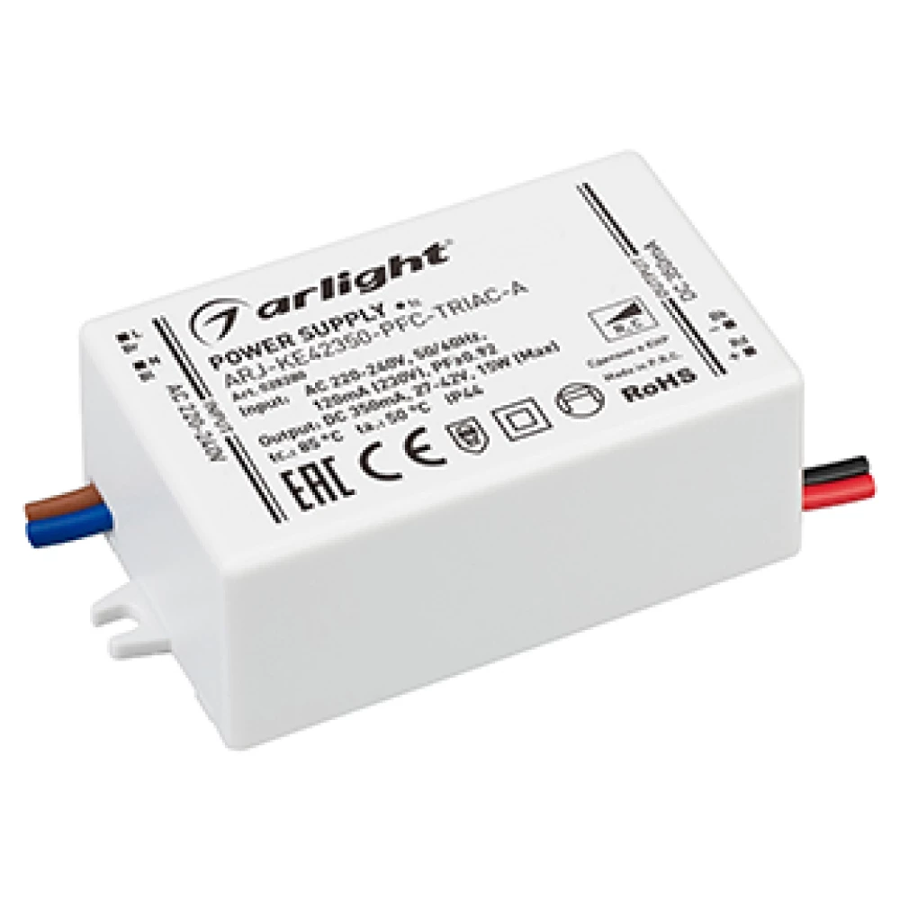 Блок питания ARJ-KE42350-PFC-TRIAC-A (15W, 350mA) (Arlight, IP44 Пластик, 5 лет) 028280 - Viokon.com