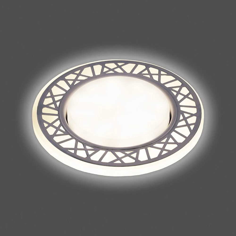 Светильник встраиваемый с белой LED подсветкой Feron CD9912 потолочный GX53 без лампы, белый (32939) - Viokon.com