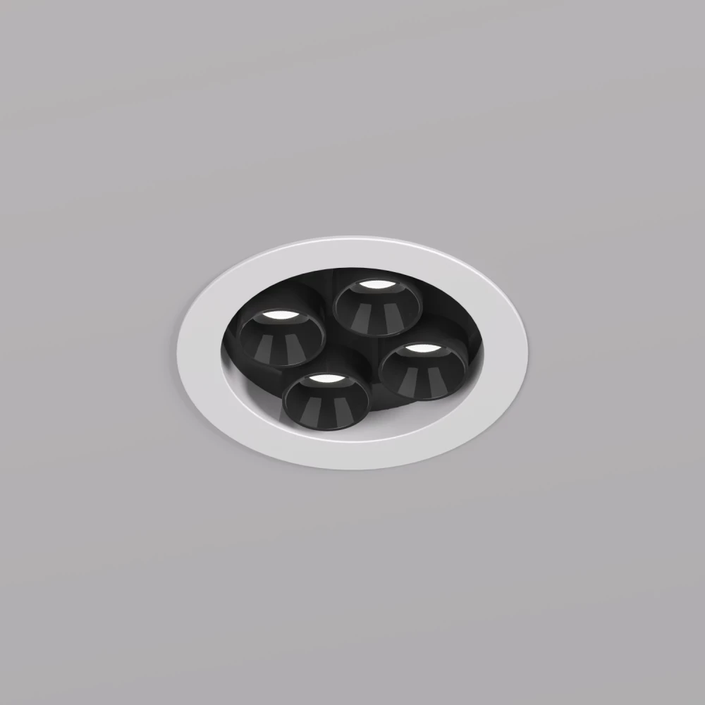 DK2510-WB Встраиваемый светильник SPACE со светодиодом d65 220V 8W 38 4000К IP20 белыйчерный алюминий - Viokon.com