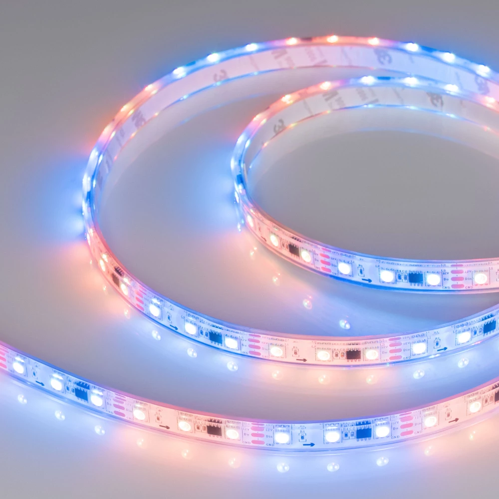 Лента герметичная SPI-PFS-B60-12mm 12V RGB-PX3 (14.4W/m, IP68, 5060, 5m) (Arlight, бегущий огонь) 026155(3) - Viokon.com