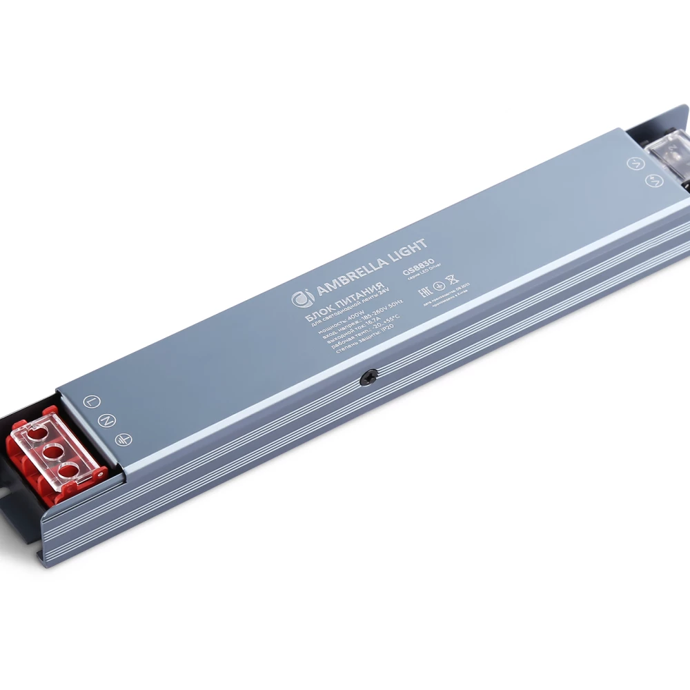 Блок питания для светодиодной ленты 24V 16.7A 400W IP20 185-260V 235*35*22 GS8830 GS8830 блок питания 24V 400W 16.7A IP20 185-260V 235*35*22 - Viokon.com