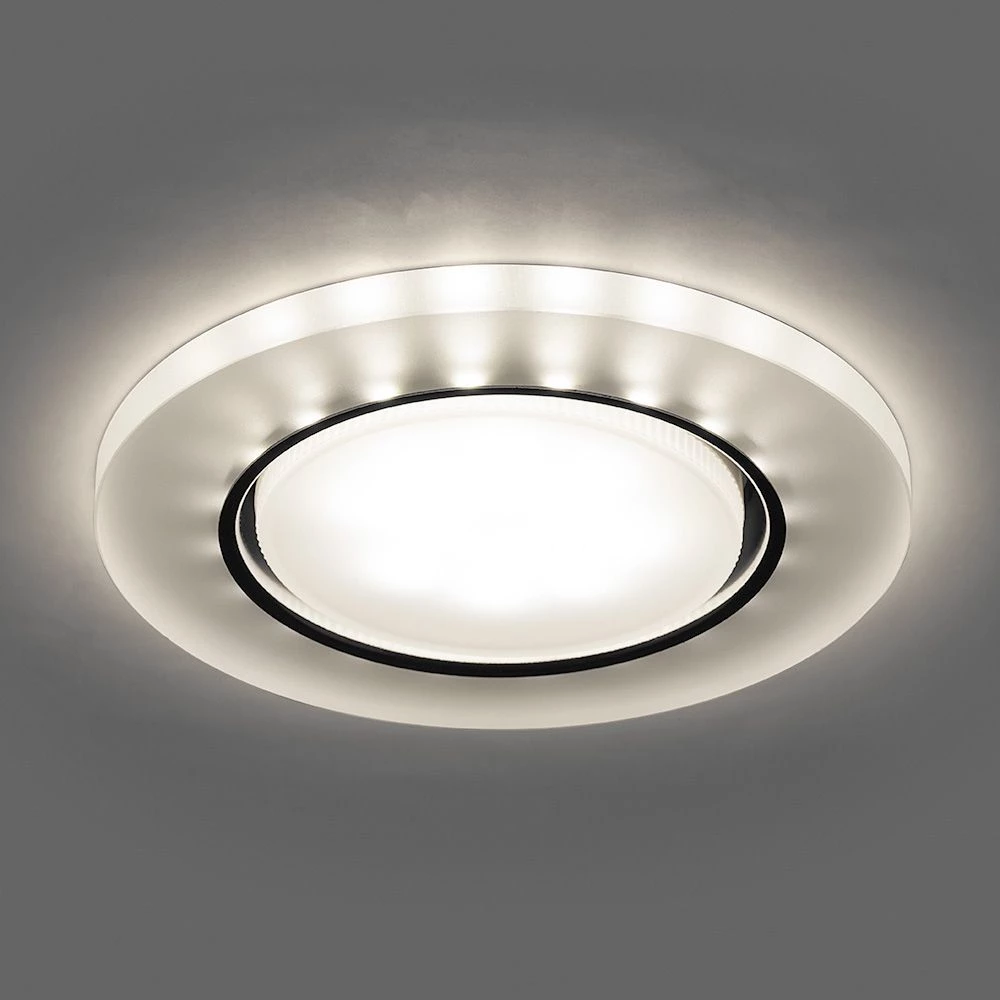 Светильник встраиваемый с белой LED подсветкой Feron CD5020 потолочный GX53 без лампы, белый матовый (32659) - Viokon.com