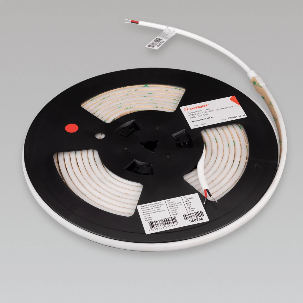 Лента герметичная RTW-PSW-A120-10mm 24V Red (9.6 W/m, IP67, 2835, 5m) (Arlight, 5 лет) 040766 - Viokon.com