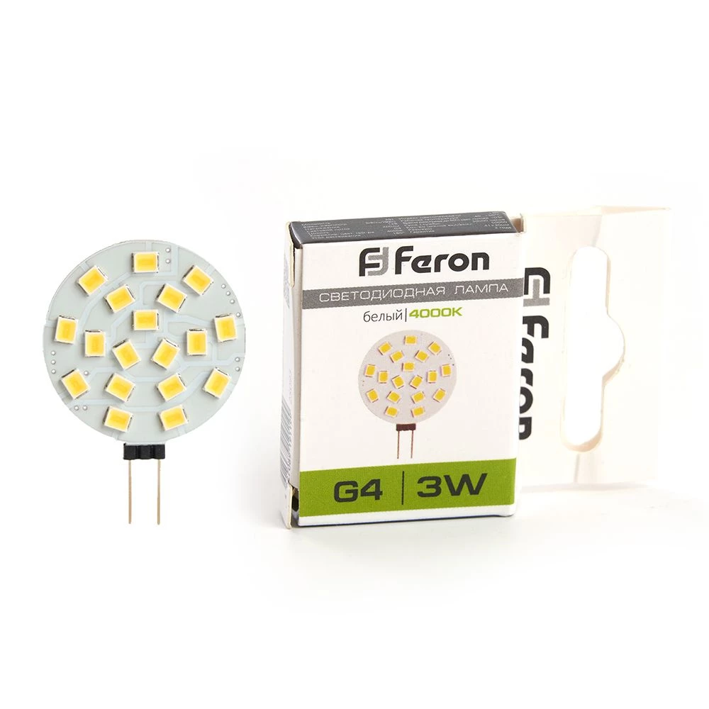 Лампа светодиодная Feron LB-16 G4 3W 12V 4000K (25093) - Viokon.com