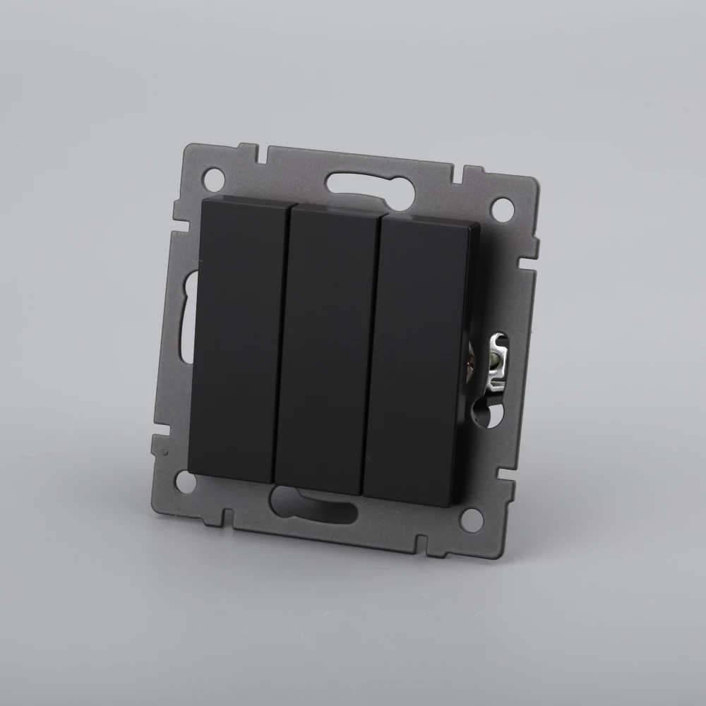 Механизм выключателя трехклавишный непроходной SWT-MK03-PL-BK-V (250V, 10A) (Arlight, -) 049897 - Viokon.com