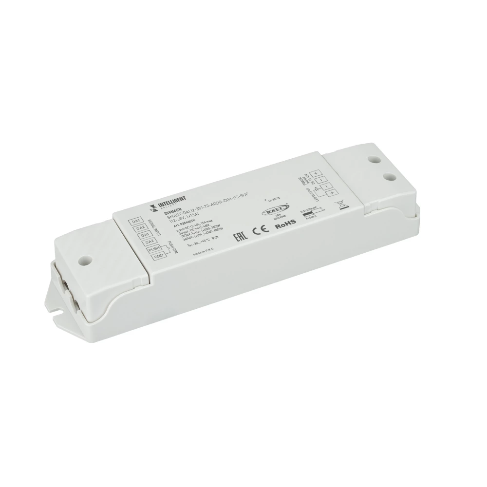 INTELLIGENT ARLIGHT Диммер SMART-DALI2-301-72-ADDR-DIM-PS-SUF (12-48V, 1x15A) (IARL, IP20 Пластик, 5 лет) 028420(1) - Viokon.com