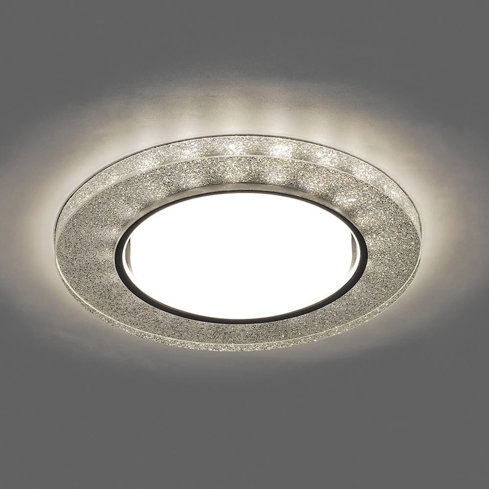 Светильник встраиваемый с белой LED подсветкой Feron CD4041 потолочный GX53 без лампы, серебро,  хром (40518) - Viokon.com