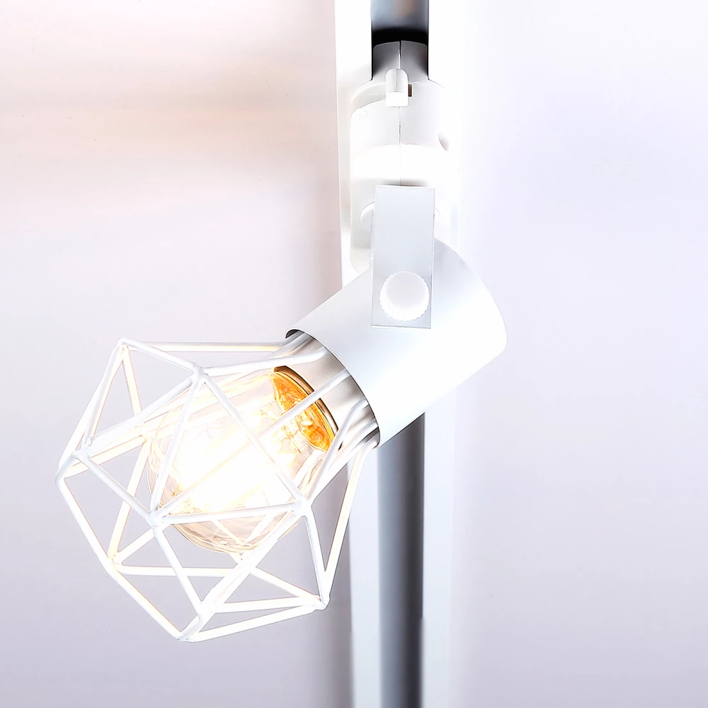 Трековый однофазный светильник со сменной лампой GL5001 WH белый E27 max 40W D92*163 - Viokon.com