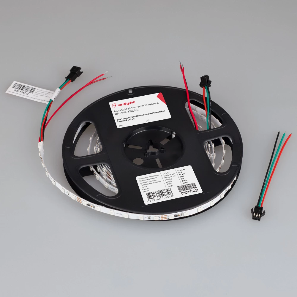 Лента SPI-F72-7mm 24V RGB-PX6 (14.4 W/m, IP20, 3535, 5m) (Arlight, Открытый, IP20) 030195(2) - Viokon.com
