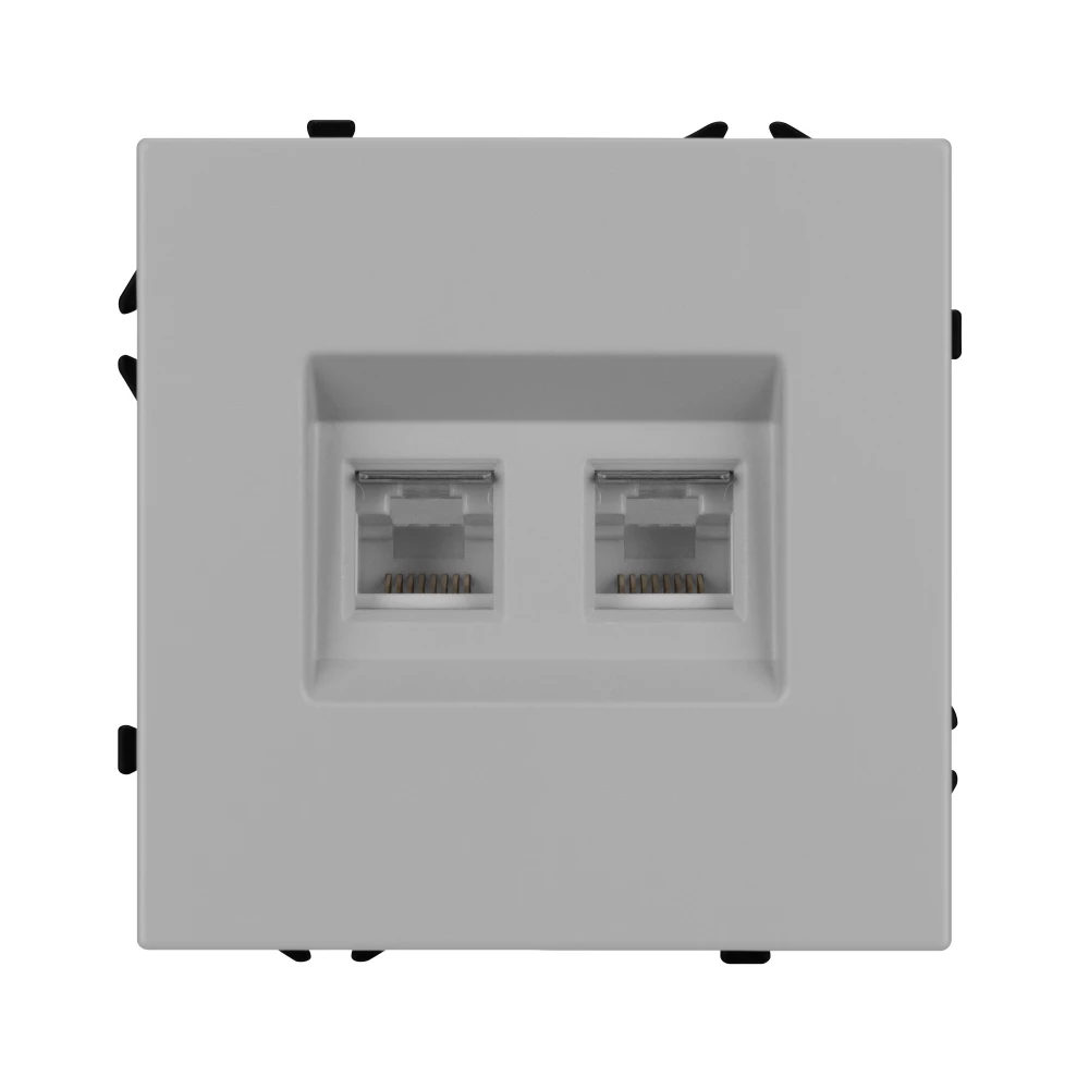 Механизм сдвоенной компьютерной розетки SCT-NOBE-MPC2-SFPL-IS (RJ-45, CAT6) (Arlight, Никель) 059451 - Viokon.com