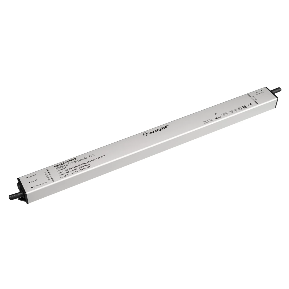 Блок питания ARPV-LG24240-LINEAR-PFC (24V, 10A, 240W) (Arlight, IP67 Металл, 5 лет) 034891 - Viokon.com