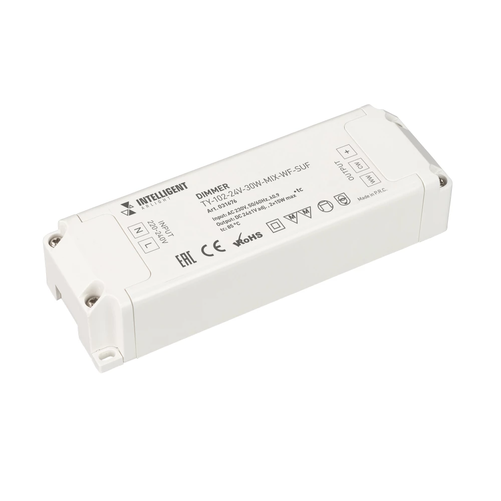 INTELLIGENT ARLIGHT Диммер TY-102-24V-30W-MIX-WF-SUF (230V, WIFI, 433MHz, 2x0.6A) (IARL, Пластик) 031676 - Viokon.com