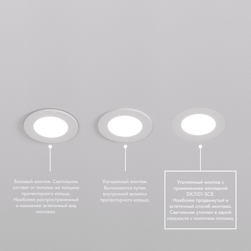 DK3101-WH Встраиваемый влагозащищенный светильник IP65 до 10 Вт LED GU53 белый - Viokon.com