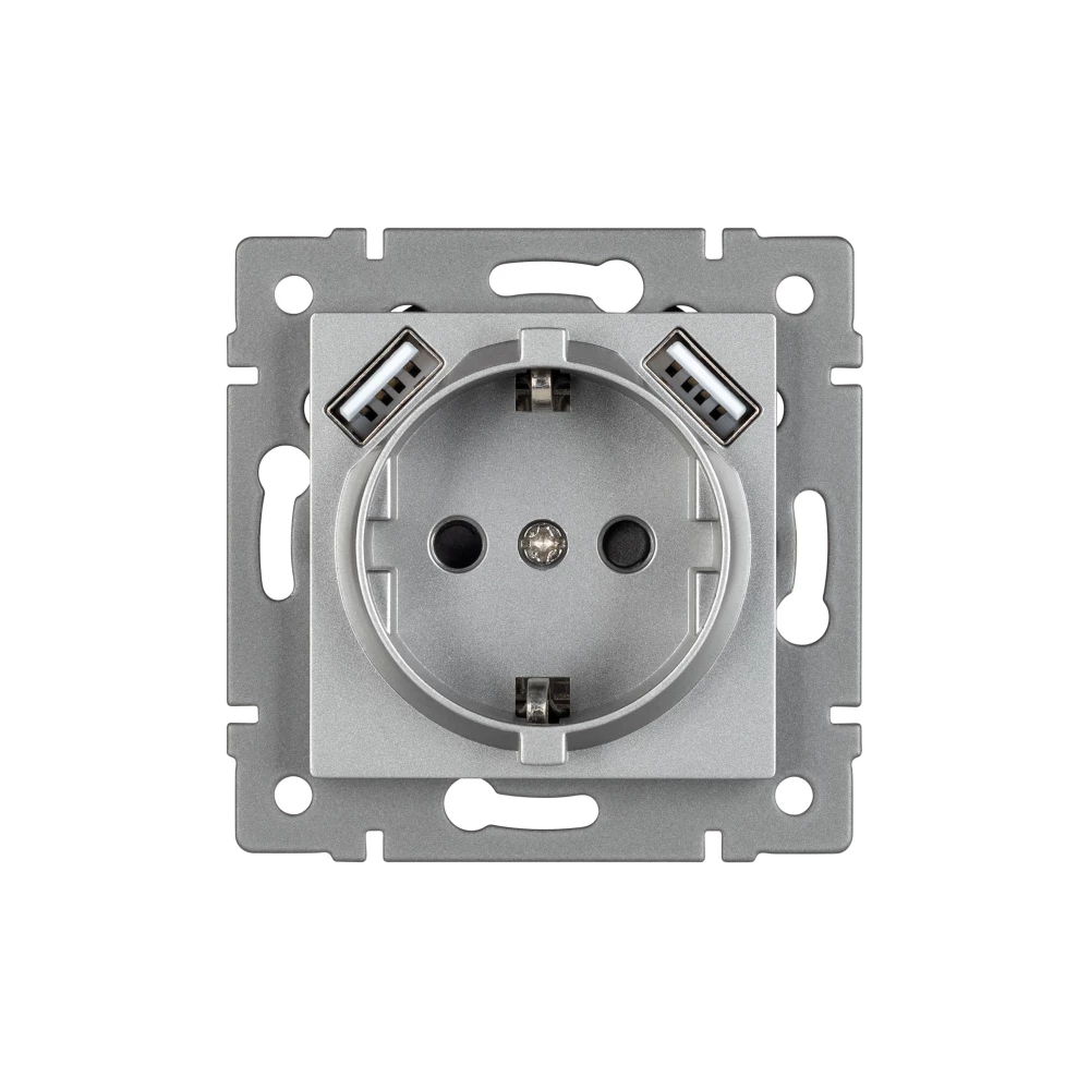 Механизм розетки с USB зарядкой SCT-MUAA-PL-GR-V (250V, 16A) (Arlight, -) 049820 - Viokon.com
