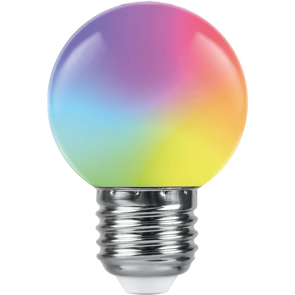 Лампа светодиодная Feron LB-37 Шарик матовый E27 1W 230V RGB быстрая смена цвета (38126) - Viokon.com