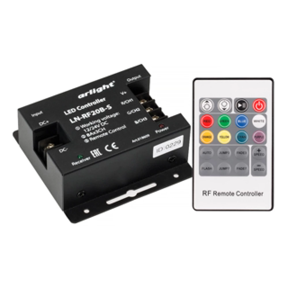 Контроллер LN-RF20B-S (12-24V, 288-576W, ПДУ 20кн) (Arlight, IP20 Металл, 1 год) 018609 - Viokon.com