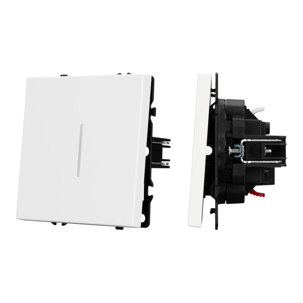 Механизм выключателя одноклавишный проходной LED SWT-NOBE-MKP1-SFPL-L-WH (230V, 10A) (Arlight, Белый кварц) 054236 - Viokon.com
