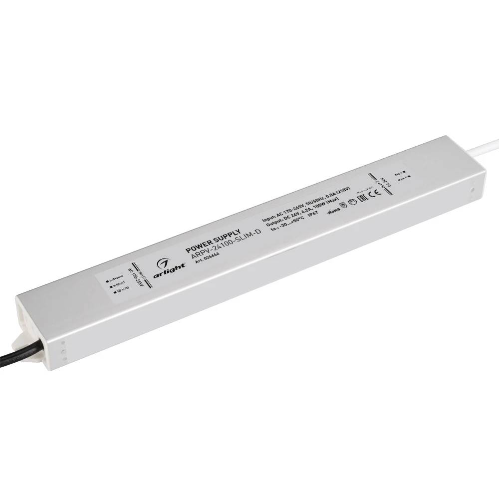 Блок питания ARPV-24100-SLIM-D (24V, 4.2A, 100W) (Arlight, IP67 Металл, 3 года) 026664 - Viokon.com