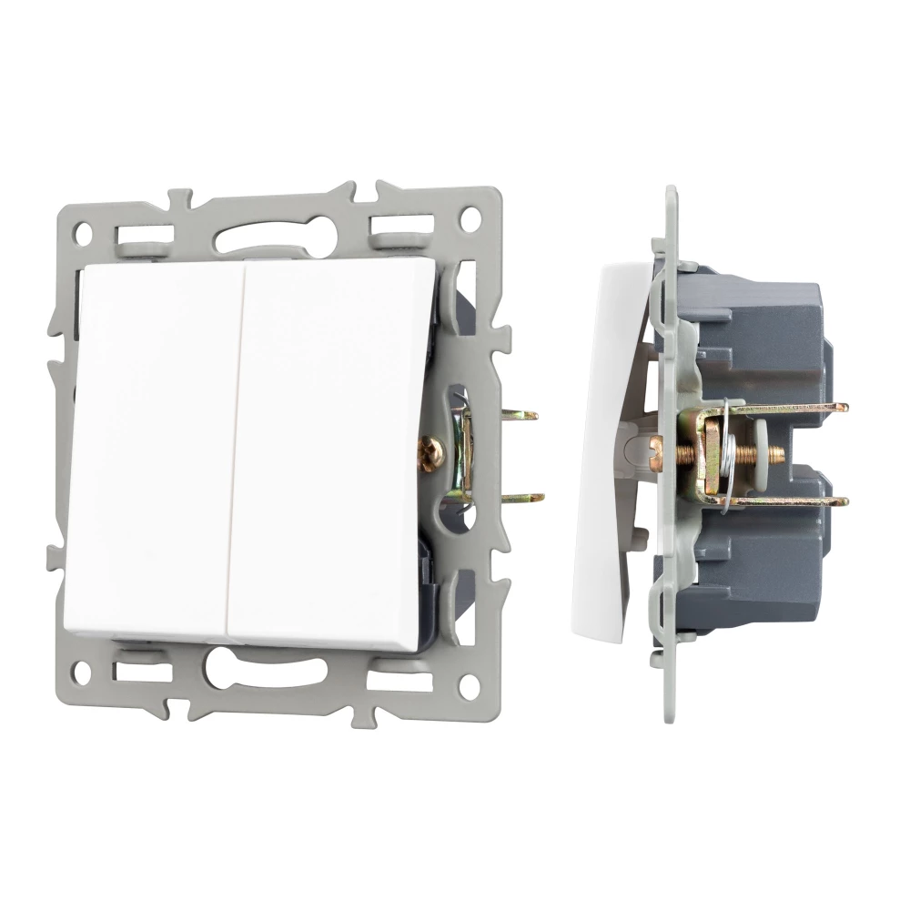 Механизм выключателя двухклавишный непроходной SWT-MK02-PL-WH (250V, 16A) (Arlight, -) 043724 - Viokon.com