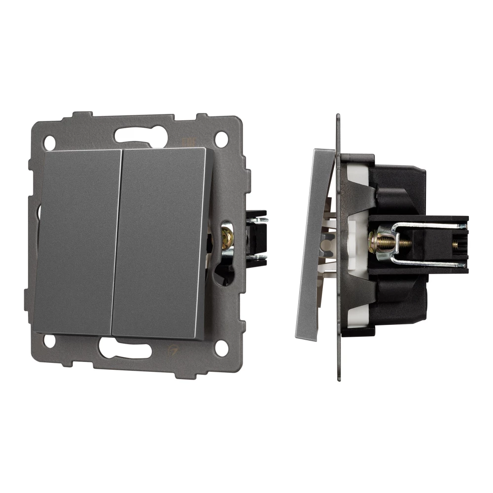 Механизм выключателя двухклавишный проходной SWT-MKP2-PL-GR-V (250V, 10A) (Arlight, -) 049894 - Viokon.com