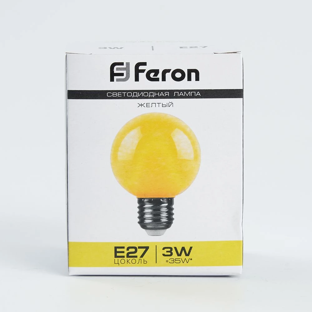Лампа светодиодная Feron LB-371 Шар матовый E27 3W 230V желтый (25904) - Viokon.com