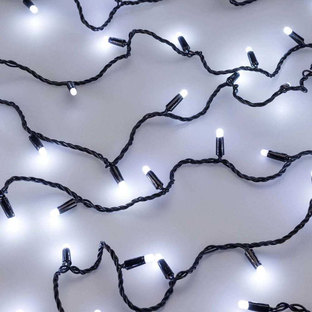 Светодиодная гирлянда ARD-STRING-CLASSIC-10000-BLACK-100LED-MILK-FLASH White (230V, 7W) (Ardecoled, IP65, 1 год) 031207 - Viokon.com