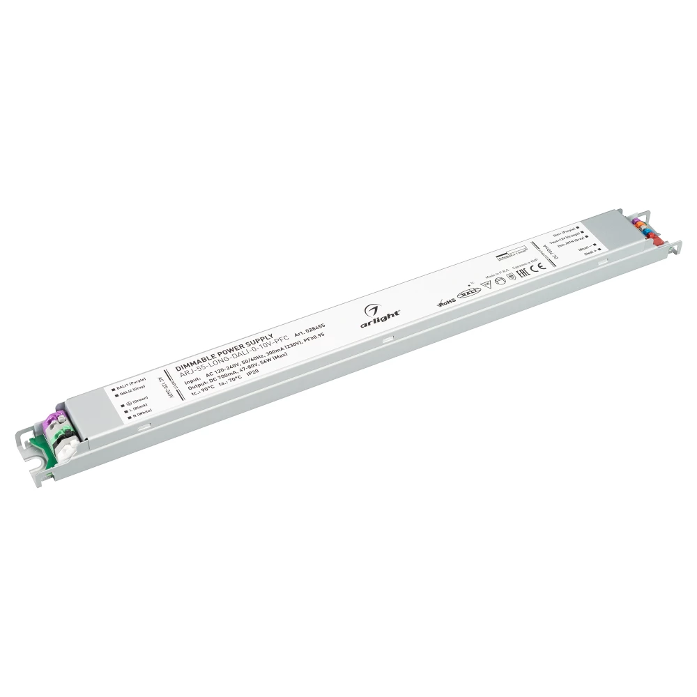 Блок питания ARJ-55-LONG-DALI-0-10V-PFC (56W, 700mA) (Arlight, IP20 Металл, 7 лет) 028455 - Viokon.com