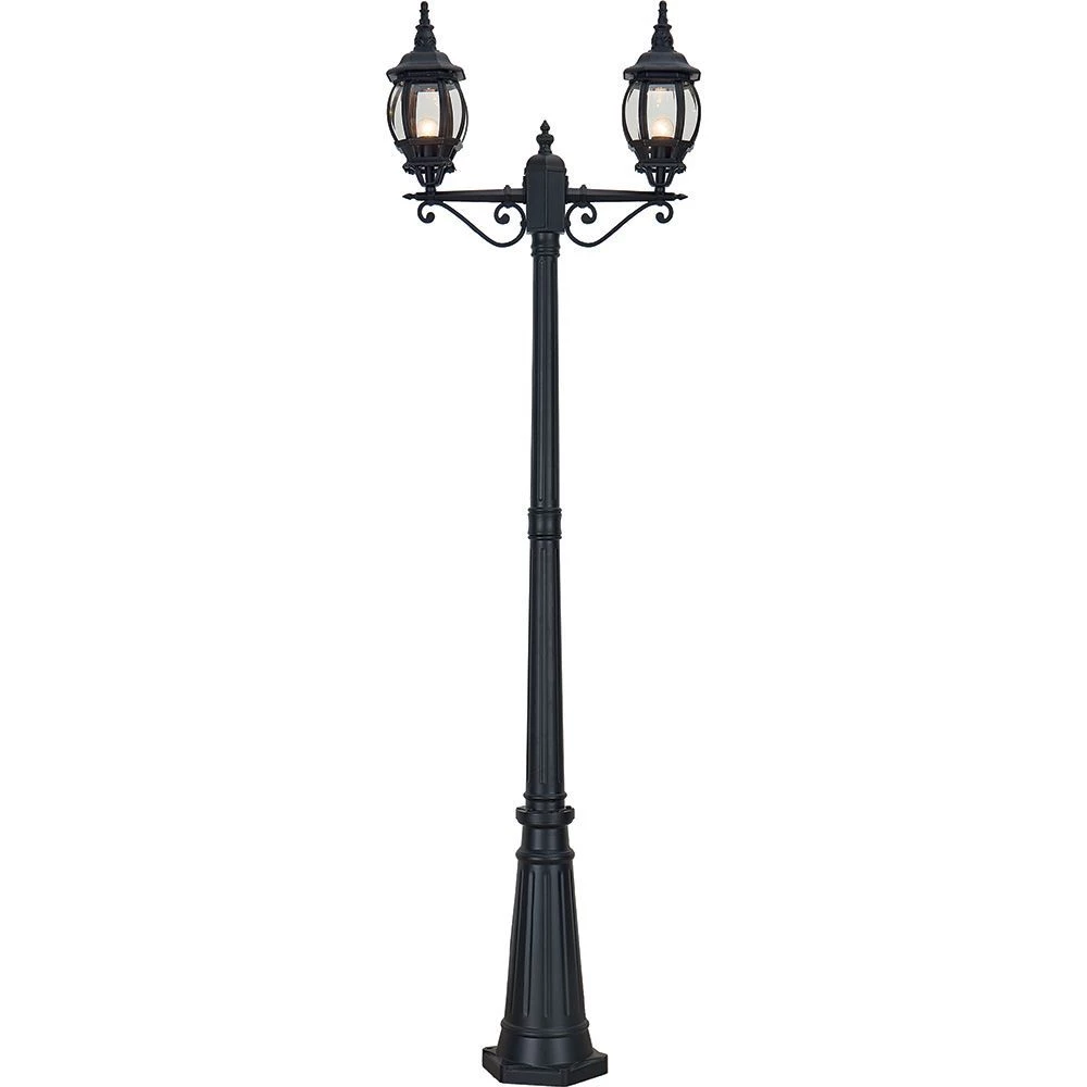 Светильник садово-парковый Feron 8114/PL8114 столб 2*100W E27 230V, черный (11213) - Viokon.com