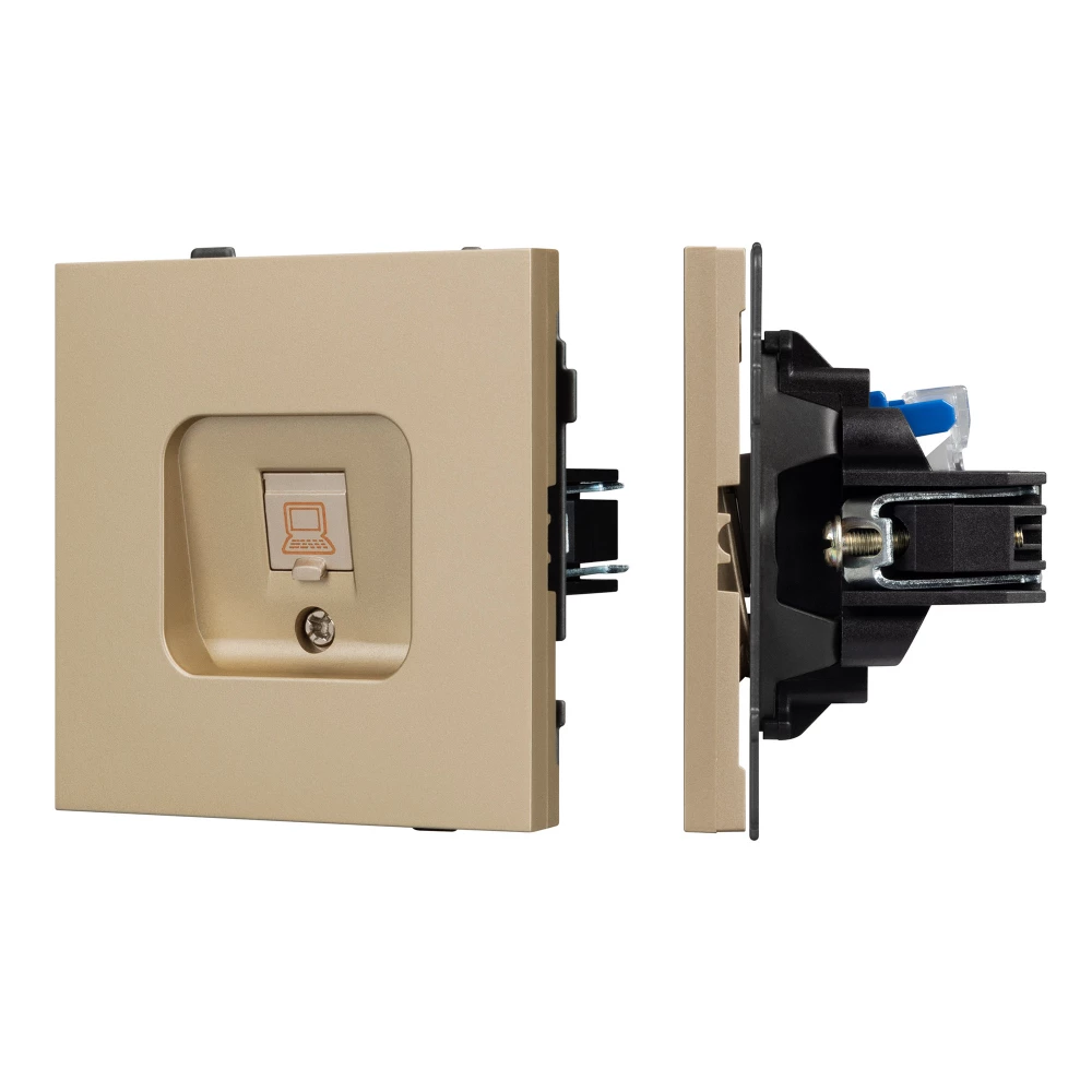 Механизм компьютерной розетки SCT-TENDO-MPC1-SFPL-GD (RJ-45, CAT6) (Arlight, Матовый песочный) 054592 - Viokon.com