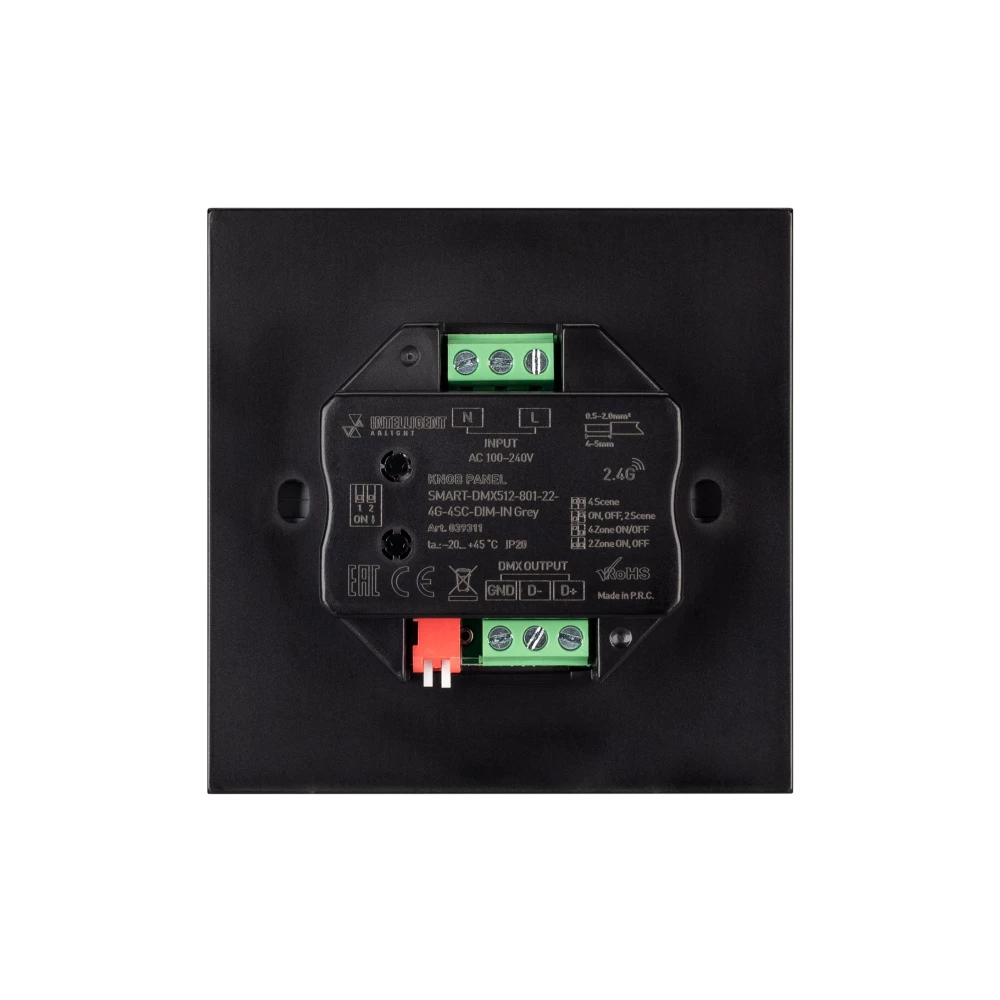 INTELLIGENT ARLIGHT Кнопочная панель SMART-DMX512-801-22-4G-4SC-DIM-IN Grey (230V, 2.4G) (IARL, IP20 Пластик, 5 лет) 039311 - Viokon.com