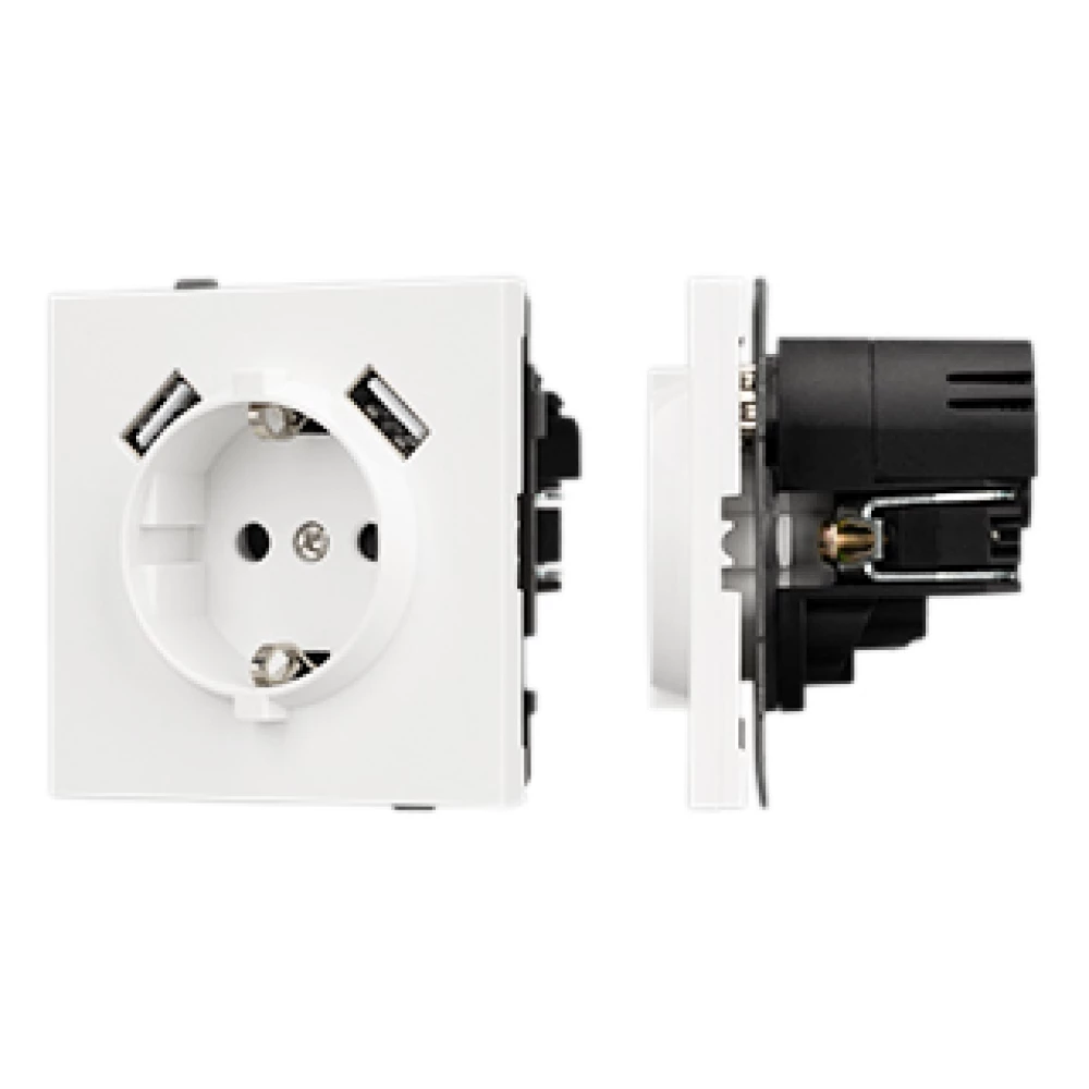Механизм розетки с USB зарядкой SCT-TENDO-MUAA-SFPL-WH (230V, 16A) (Arlight, Матовый белый) 054606 - Viokon.com
