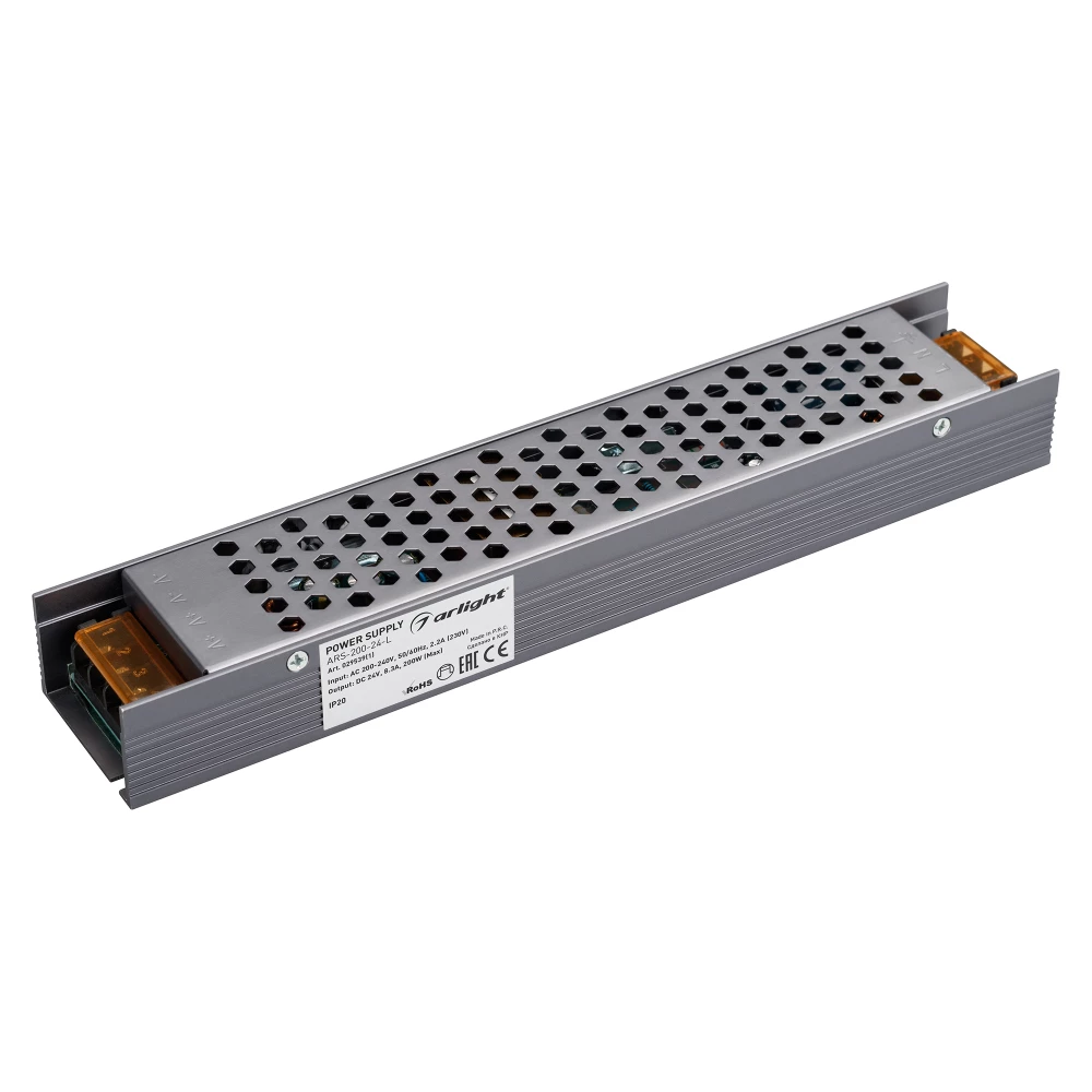 Блок питания ARS-200-24-L (24V, 8.3A, 200W) (Arlight, IP20 Сетка, 3 года) 029539(1) - Viokon.com
