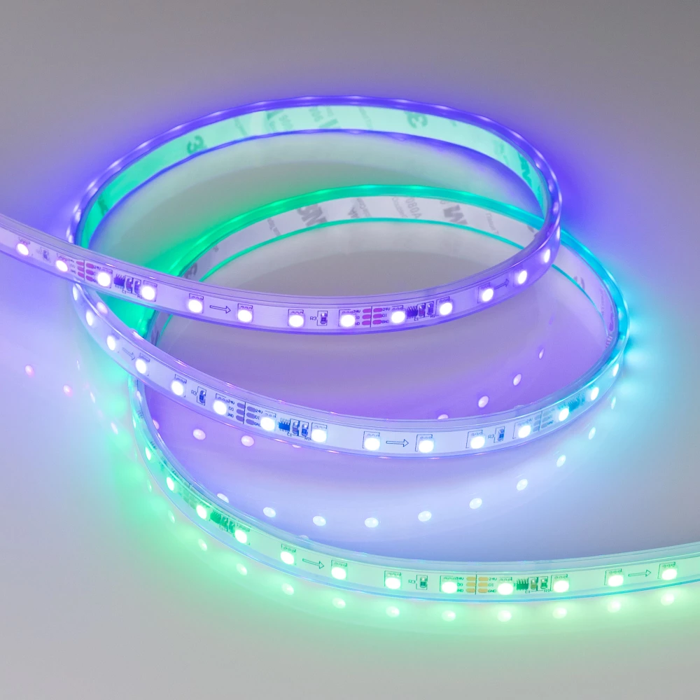 Лента герметичная SPI-P-F72-11mm 24V RGB-PX6 (14.4 W/m, IP66, 3535, 5m) (Arlight, бегущий огонь) 030484(2) - Viokon.com