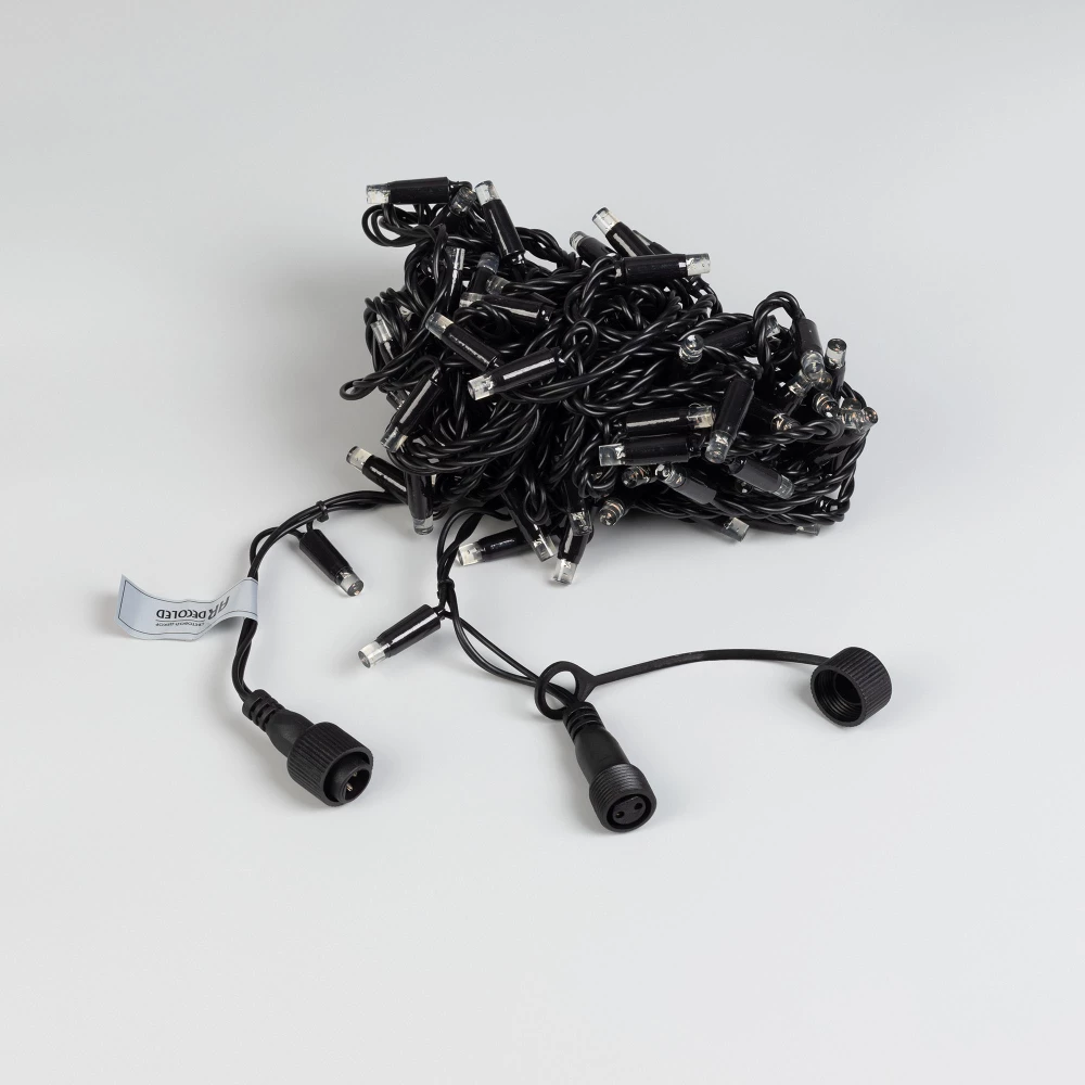 Светодиодная гирлянда ARD-STRING-CLASSIC-10000-BLACK-100LED-FLASH WARM (230V, 7W) (Ardecoled, IP65, 1 год) 025795 - Viokon.com