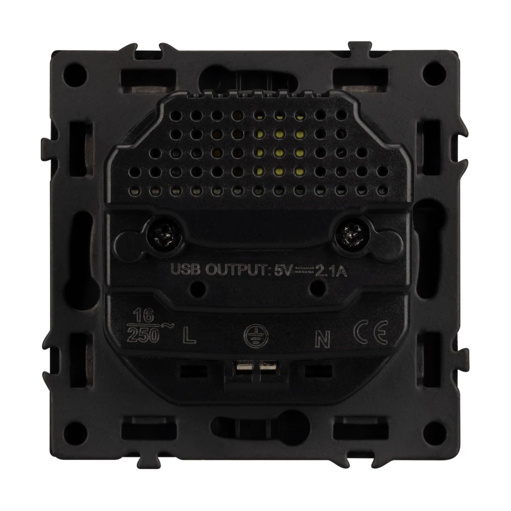 Механизм розетки с USB зарядкой SCT-NOBE-MUAA-SFPL-BK (230V, 16A) (Arlight, Черный оникс) 054289 - Viokon.com
