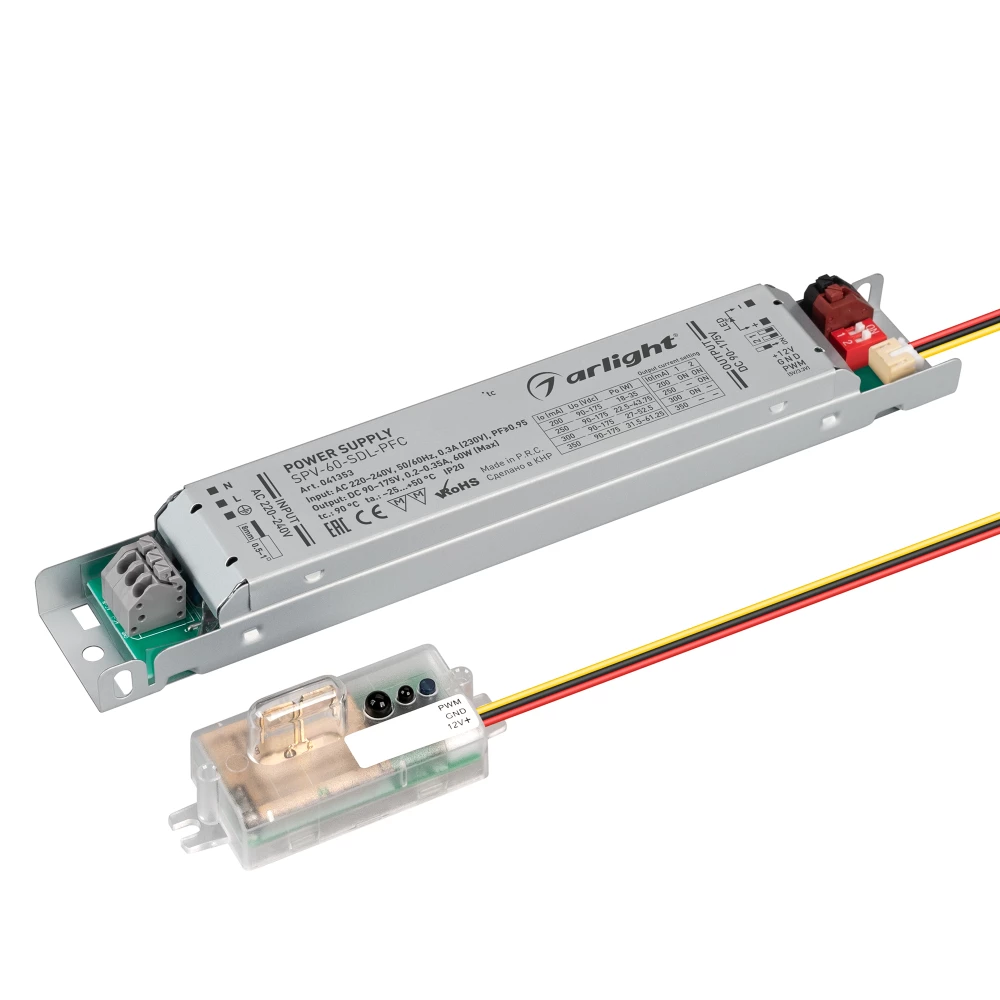 Блок питания SPV-60-SDL-PFC (60W, 90-175V, 0.2-0.35A) (Arlight, IP20 Металл, 5 лет) 041353 - Viokon.com