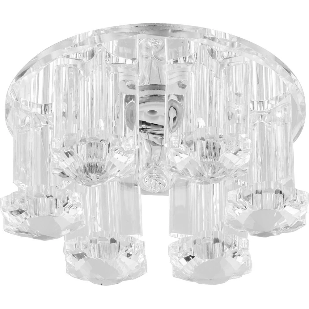 Светильник встраиваемый с разноцветной LED подсветкой Feron 1526 JCD9 прозрачный (27868) - Viokon.com