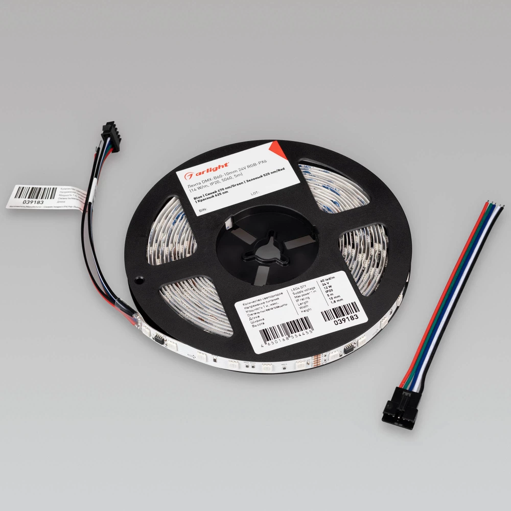 Лента DMX-B60-10mm 24V RGB-PX6 (14 W/m, IP20, 5060, 5m) (Arlight, -) 039183 - Viokon.com