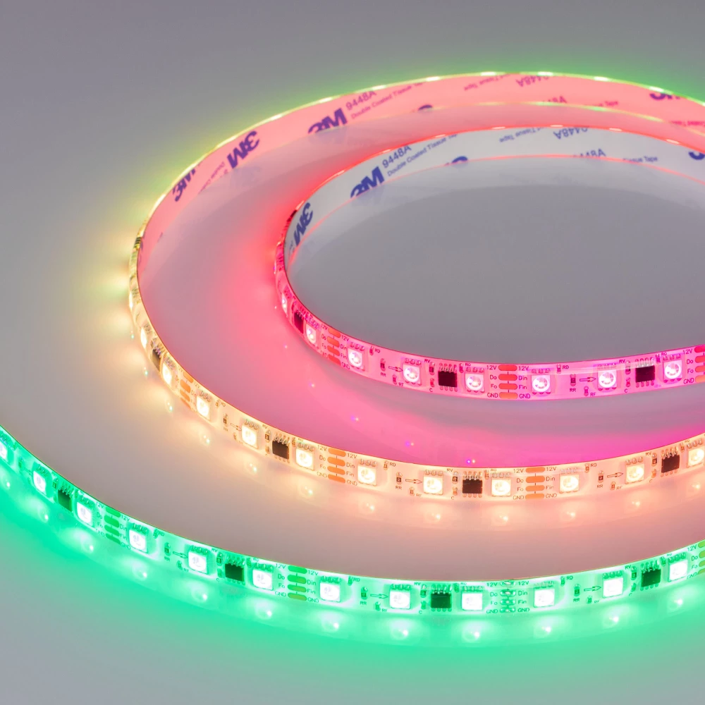 Лента герметичная SPI-SE-B60-10mm 12V RGB-PX3-BPT (12 W/m, IP65, 5060, 5m) (Arlight, бегущий огонь) 039597 - Viokon.com