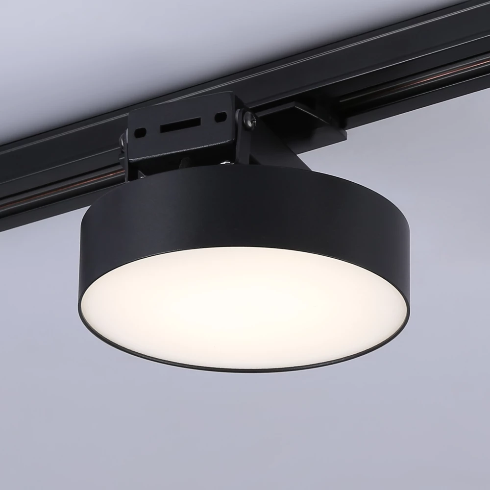Трековый однофазный светодиодный светильник GL6839 BK черный LED 15W 3000K D115*80 - Viokon.com