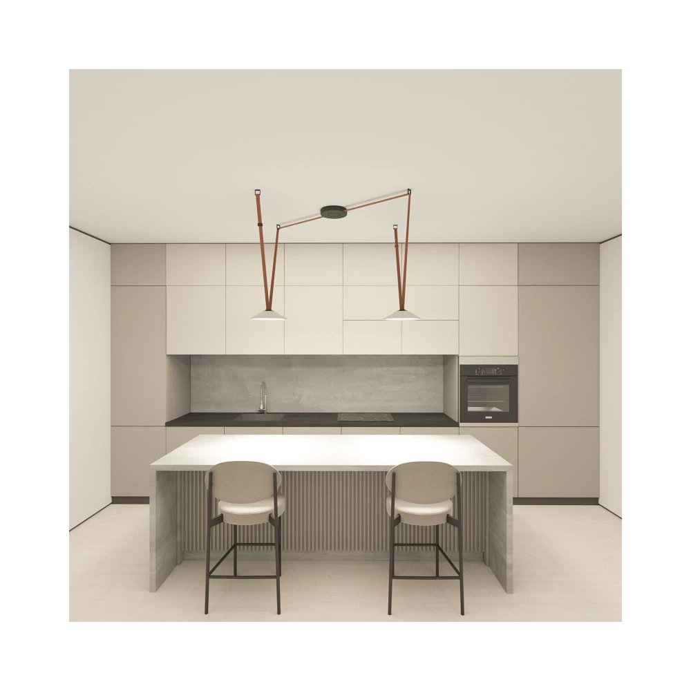 DK5565-WHBK Cветильник для трека-ремня Belty серия Flow со светодиодом D300H71мм 48V DC 12W RA90 120 3000K IP20 белый с черным алюминий - Viokon.com