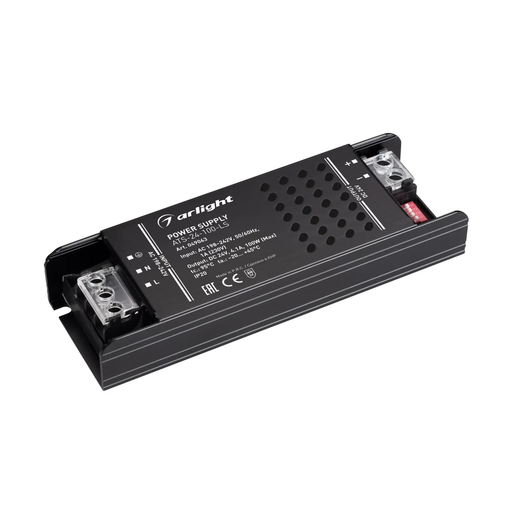 Блок питания ATS-24-100-LS (24V, 4.1A, 100W) (Arlight, IP20 Сетка, 5 лет) 049063 - Viokon.com