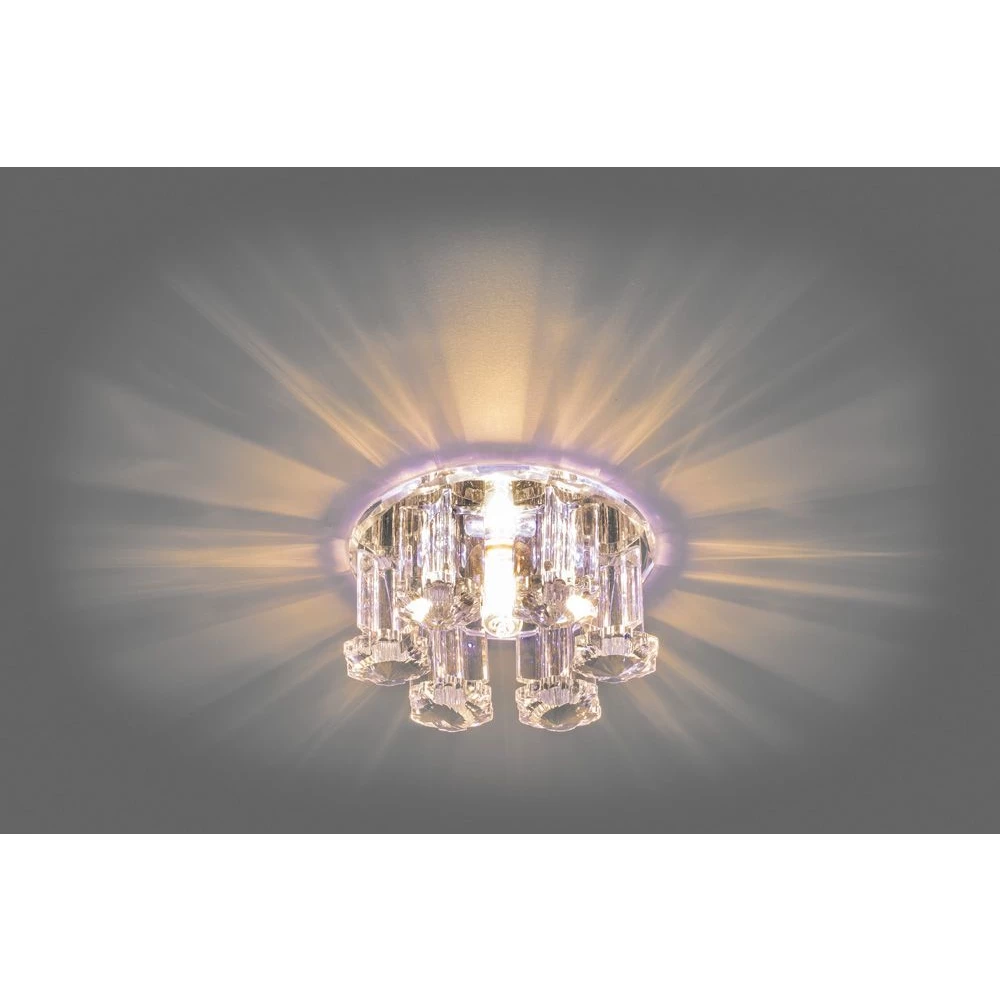 Светильник встраиваемый с разноцветной LED подсветкой Feron 1526 JCD9 прозрачный (27868) - Viokon.com