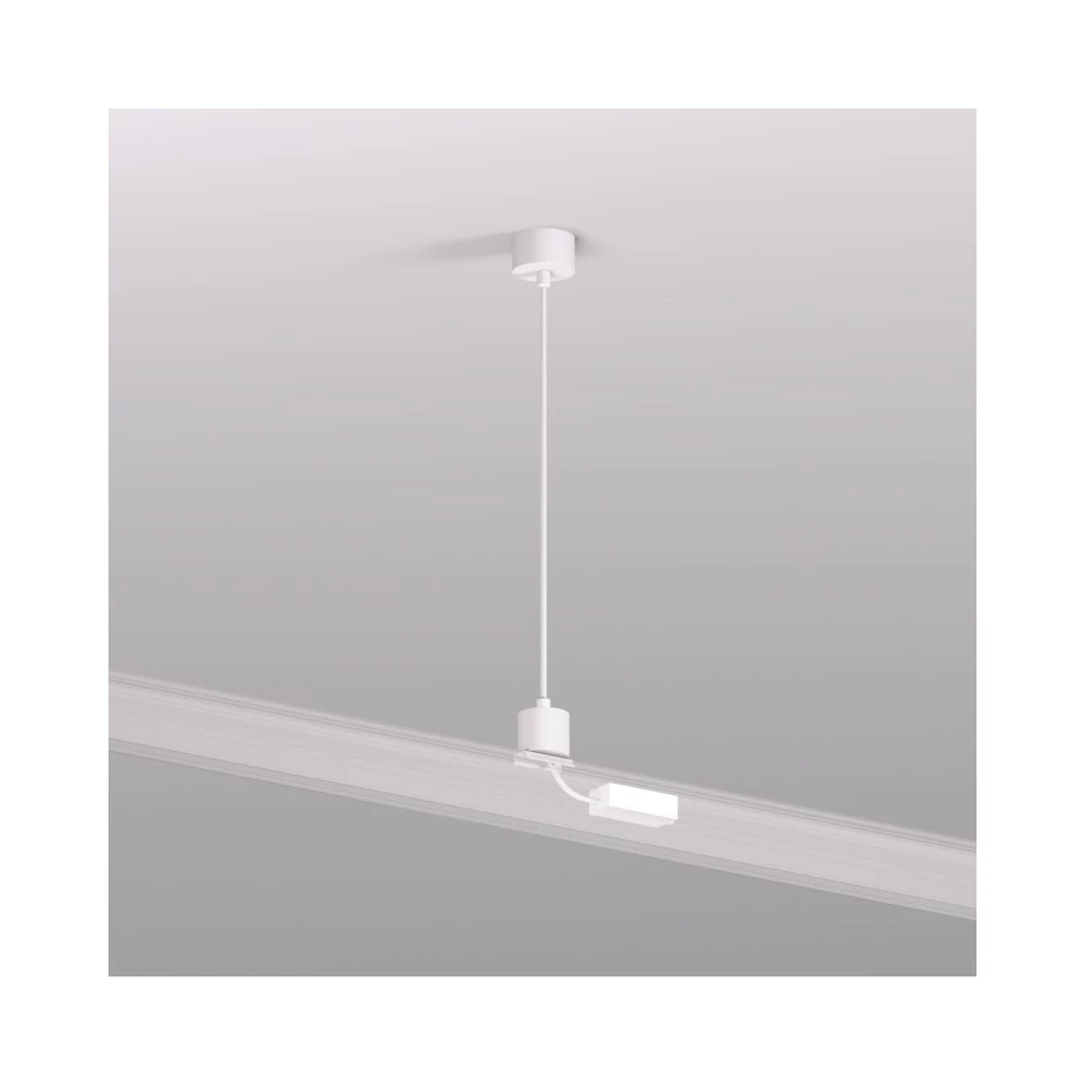 TR2124-WH Подвод питания для подвесного монтажа трека SMART BASE АС 220-240V IP20 5м белый алюминий - Viokon.com