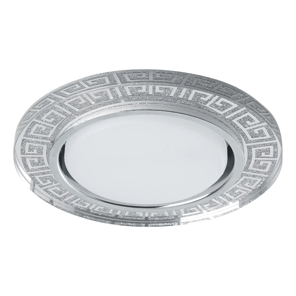 Светильник встраиваемый с белой LED подсветкой Feron CD4981 потолочный GX53 без лампы, прозрачный, серебро (41906) - Viokon.com